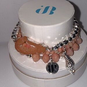 Chic Silver and Peach Bracelet by Bomb Party